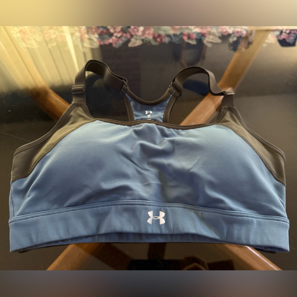 Under Armour Black and Blue Fitted Sports Bra